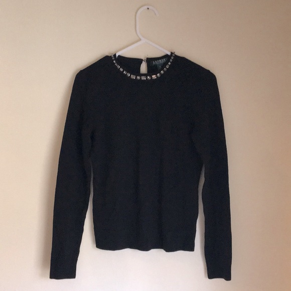 100% Wool Ralph Lauren Jewel Detailed Sweater - Picture 1 of 4